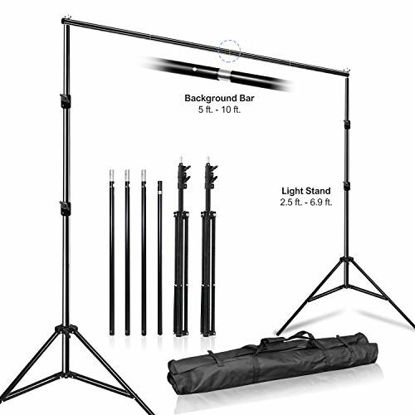 Picture of LimoStudio AGG412 Photography Continuous Umbrella Studio Light Lighting Kit with Chromakey Green Screen Photo Background Backdrop Stand Support System