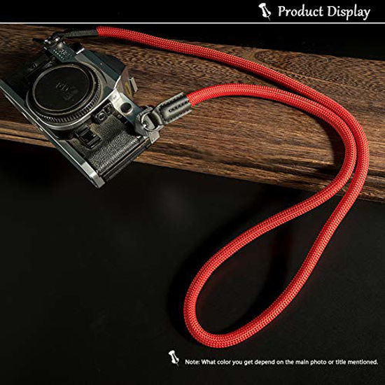 Picture of VKO Mirrorless Camera Neck Strap Compatible with Fujifilm X-T30 X-T4 X-T3 X100F X-T20 X-T10 X-T2 X70 X-Pro2 X-E3 X-E2 X-T1 X-Pro1 X30 XQ2 X100S X100T Cameras Climbing Rope Shoulder Strap Red