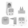 Picture of European Travel Plug Adapter, TESSAN International Power Adaptor with 2 USB 2 American Outlets, Europe Charger Adapter for US to EU Italy Spain France Germany Iceland Greece Israel (Type C)