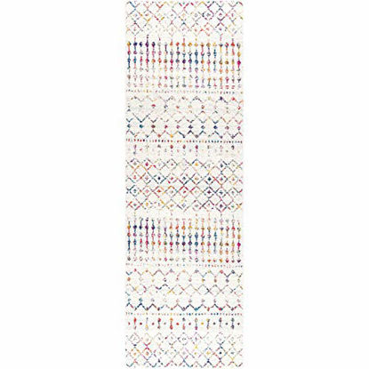 Picture of nuLOOM Moroccan Blythe Runner Rug, 2 feet 6 inch x 20 feet, Light Multi