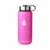 Picture of HYDRO CELL Stainless Steel Water Bottle with Straw & Wide Mouth Lids (32oz) - Keeps Liquids Perfectly Hot or Cold with Double Wall Vacuum Insulated Sweat Proof Sport Design ( Fuchsia 32oz)