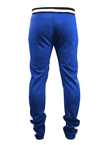 Picture of SCREENSHOTBRAND-S41700 Mens Hip Hop Premium Slim Fit Track Pants - Athletic Jogger Bottom with Side Taping-Royal-Medium