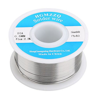 Picture of HGMZZQ 60/40 Tin Lead Solder Wire with Rosin for Electrical Soldering 0.023 inch(0.6mm-0.22lbs)