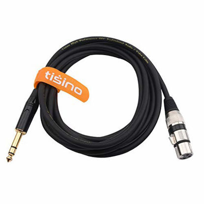 Picture of TISINO XLR Female to 1/4 Inch (6.35mm) TRS Jack Lead Balanced Signal Interconnect Cable XLR to Quarter inch Patch Cable - 6.6 Feet