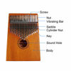 Picture of Kalimba Thumb Piano 17 Keys with mahogany Wood Portable Mbira Finger Piano Gifts for Kids and piano Beginners Professional Matte brown