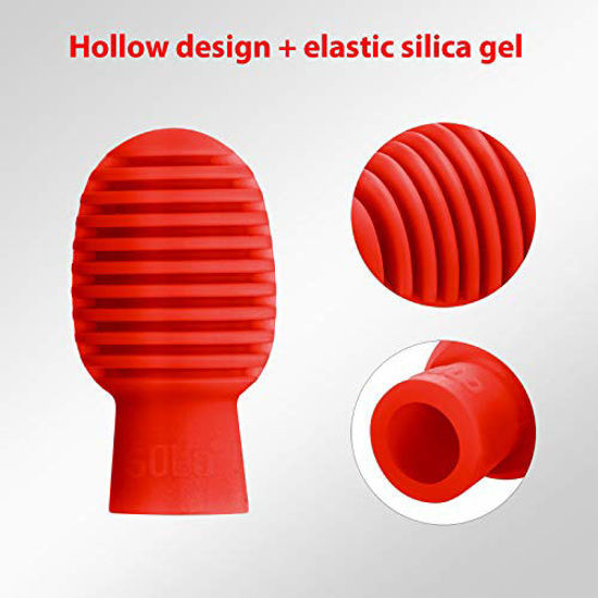 Picture of 4 Pieces Drum Mute Drum Dampener Silicone Drumstick Silent Practice Tips Percussion Accessory Mute Replacement Musical Instruments Accessory (Red)