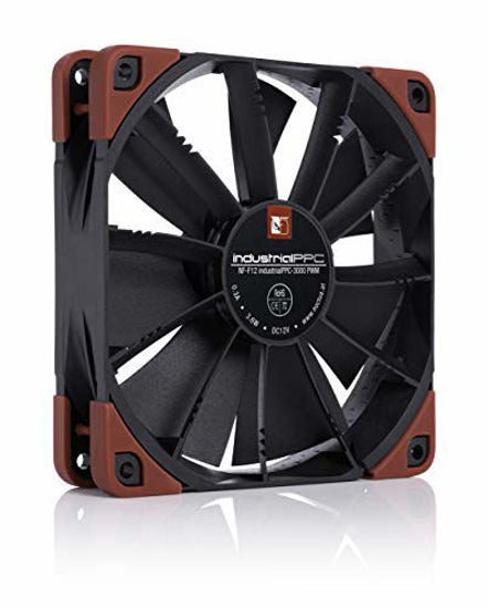 Picture of Noctua NF-F12 iPPC 3000 PWM, Heavy Duty Cooling Fan, 4-Pin, 3000 RPM (120mm, Black)