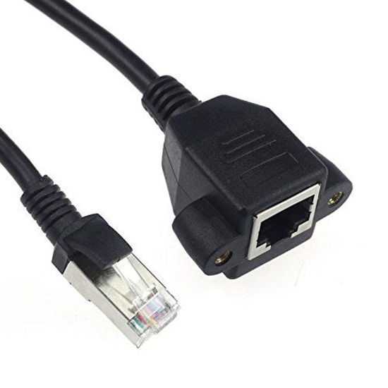 Picture of Ethernet Extension Cable, ANRANK EC45030AK RJ45 Male to Female Ethernet LAN Network Extension Cable Black - 1FT/0.3M