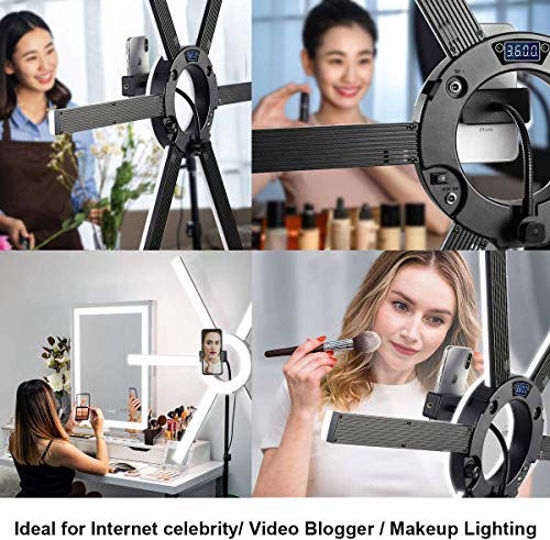 Picture of GVM 600S LED Ring Light, 90W Dimmable Led Video Light Kit with Detachable Light Bars, Photography Lighting Led Video Lighting Kit for Live Broadcast, YouTube, CRI 97+ 3200K-5600K