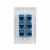 Picture of Cat 6 Ethernet Wall Plate 6 Port,Ethernet Wall Plate Female-Female Removable Compatible with Cat7/6/6e/5/5e Ethernet Devices -Blue