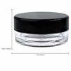 Picture of 50 Jars Beauticom 3 Grams / 3ml Premium Quality Round Clear Jar with Lid for Cosmetics, Lotion, Cream, Make Up, Bead, Charm, Rhinestone, Accessories and Much More! (Black Lid)