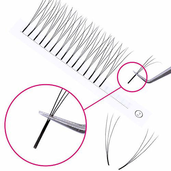 Picture of Volume Lash Extensions FADLASH Premade Fans Eyelash Extensions C/D Curl Premade Lash Fans 3D/5D Volume Lashes .10mm 8-20mm Length (3D-0.10-D, 10mm)