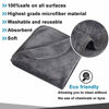 Picture of Sinland Microfiber Facial Cloths Fast Drying Washcloth 12inch x 12inch (6pack, Blue+Navy Blue+Grey)