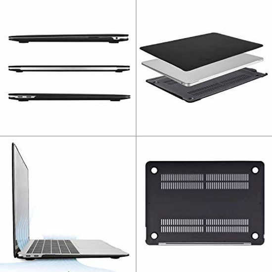 Picture of MOSISO MacBook Air 13 inch Case 2020 2019 2018 Release A2337 M1 A2179 A1932, Plastic Hard Shell&Keyboard Cover&Screen Protector&Storage Bag Compatible with MacBook Air 13 inch Retina, Black