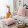 Picture of Home Brilliant Decorative Pillow Covers Couch Throw Pillows Sets of 2 Striped Velvet, 22 x 22 inch, 55cm, Pastel Pink