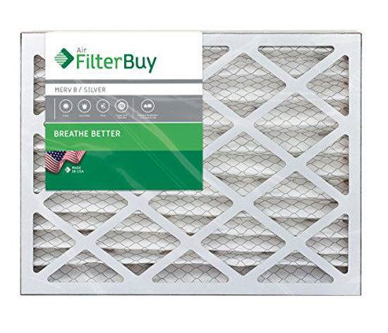 Picture of FilterBuy 15x20x4 MERV 8 Pleated AC Furnace Air Filter, (Pack of 2 Filters), 15x20x4 - Silver