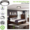 Picture of 10 inch Flush Mount LED Ceiling Light Fixture, 17W[120W Equiv.] 1100lm, 3000K/4000K/5000K Adjustable Ceiling Lights, Oil Rubbed Bronze Saturn Dimmable Lighting for Hallway Bathroom or Kitchen