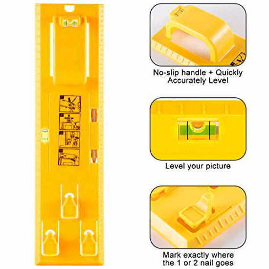 Picture of Picture Hanging Tool with Level Easy Frame Picture Hanger Wall Hanging Kit (Yellow)