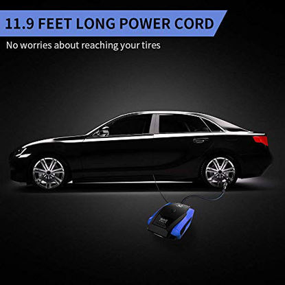 Picture of VacLife Portable Air Compressor for Car Tires, DC 12V Air Compressor Tire Inflator, Tire Pump with LED Light, Digital Air Pump for Car Tires, Bicycle and Other Inflatables, Blue (VL701)