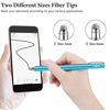 Picture of Bargains Depot New 5mm High-Sensivity Fiber Tip Capacitive Stylus Dual-tip Universal Touchscreen Pen for All Tablets & Cell Phones with 8 Extra Replaceable Fiber Tips (4 Pcs, Black/Aqua/Silver/Yellow)