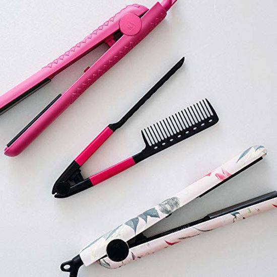 Picture of Herstyler Straightening Comb For Hair - Flat Iron Comb For Great Tresses Hair Straightener Comb With A Firm Grip - Straightener Comb For Knotty Hair - Styling Comb For Unkempt Hair - Get wooed (Pink)