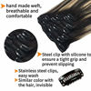 Picture of GOO GOO Human Hair Extensions Clip in Balayage Natural Black to Light Blonde Remy Hair Extensions Clip in Natural Hair Extensions Silky Straight Real Hair 16 inch 7pcs 120g