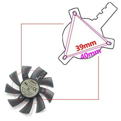 Picture of inRobert DIY Two Ball Bearing Graphic Card Fan 85mm Diameter 40x40x40mm Cooling Fan for MSI Gigabyte Sapphire Zotac XFX Mining GPU (1 Pair)