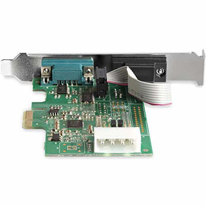 Picture of StarTech.com 2-port PCI Express RS232 Serial Adapter Card - PCIe RS232 Serial Host Controller Card - PCIe to Serial DB9 - 16950 UART - Low Profile Expansion Card - Windows, macOS, Linux (PEX2S953LP)