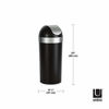 Picture of Umbra Venti 16.5-Gallon Swing Top Kitchen Trash Can - Large, 35-inch Tall Garbage Can for Indoor, Outdoor or Commercial Use, Black/Nickel
