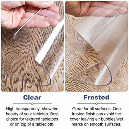 Picture of OstepDecor Custom 78 x 36 Inch Clear Table Cover Protector, 1.5mm Thick Table Protector for Dining Room Table, Clear Plastic Tablecloth Protector, Clear Table Cloth Table Pad for Kitchen Wood Grain