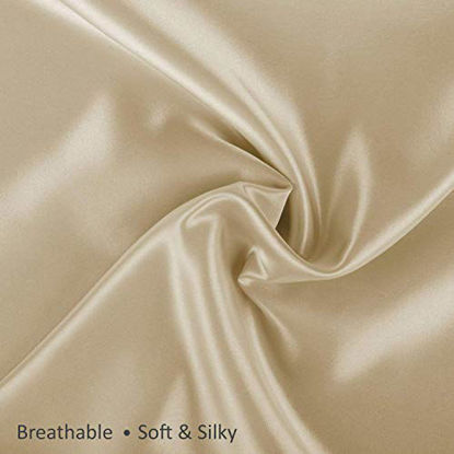 Picture of ShopBedding Luxury Satin Pillowcase for Hair - King Satin Pillowcase with Zipper, Champagne (Pillowcase Set of 2) - Blissford