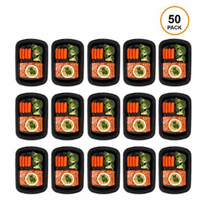 Picture of Freshware Meal Prep Containers [50 Pack] 1 Compartment Food Storage Containers with Lids, Bento Box, BPA Free, Stackable, Microwave/Dishwasher/Freezer Safe (28 oz)