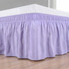 Picture of Biscaynebay Wrap Around Bed Skirts Elastic Dust Ruffles, Easy Fit Wrinkle and Fade Resistant Silky Luxrious Fabric Solid Color, Lavender for Full, Full XL, Twin and Twin XL Size Beds 15 Inches Drop