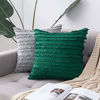 Picture of MIULEE Set of 2 Decorative Boho Throw Pillow Covers Cotton Linen Striped Jacquard Pattern Cushion Covers for Sofa Couch Living Room Bedroom 20x20 Inch Green