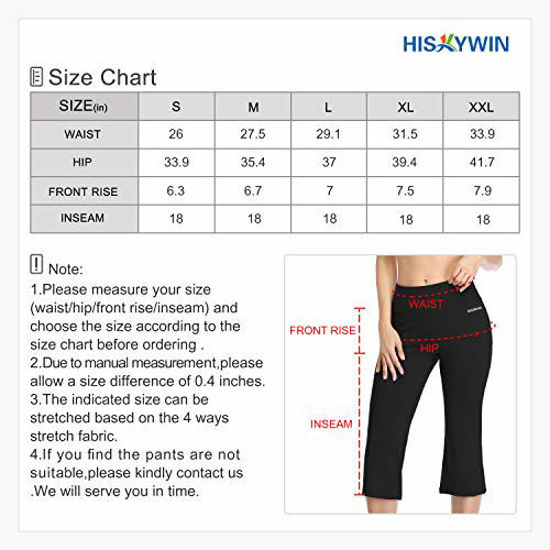 Buy HISKYWIN Inner Pocket Yoga Pants 4 Way Stretch Tummy Control