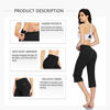 Picture of HISKYWIN 18" Inseam Women Inner Pocket Yoga Capri 4 Way Stretch Tummy Control Workout Running Pants, Long Bootleg Flare Pants HF2A Black-M