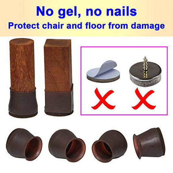 Picture of 16/9" Small High Clear Chair Leg Covers, Felt Bottom Silicone Furniture Foot Protector Pads, 16 Pcs Free Moving Table Leg Covers, Stool Leg Protectors Caps to Prevent Floor Scratches and Reduce Noise.