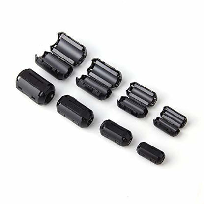 Picture of Ferrite Ring Core Black RFI EMI Noise Suppressor Cable Clip-20Pcs