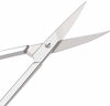 Picture of Curved and Rounded Facial Hair Scissors for Men - Mustache, Nose Hair & Beard Trimming Scissors, Safety Use for Eyebrows, Eyelashes, and Ear Hair - Professional Stainless Steel (Silver)