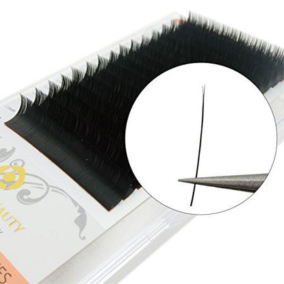 Picture of BEYELIAN Eyelash Extension Super Matte Flat Lashes Ellipse Matte Soft Natural Mink Individual Eyelashes Salon Usee C Curl 0.20mm Mixed Tray 7-15mm Assorted