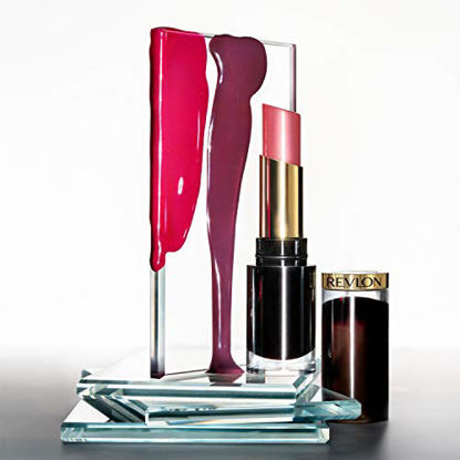 Picture of Revlon Super Lustrous Glass Shine Lipstick, Flawless Moisturizing Lip Color with Aloe, Hyaluronic Acid and Rose Quartz, Toasting Glasses (009), 0.15 oz