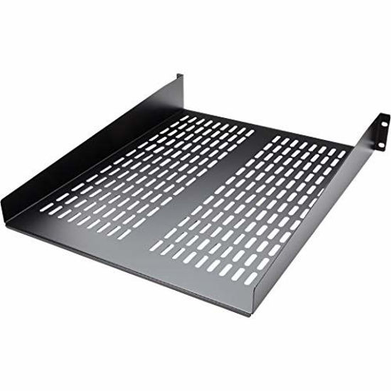 Picture of StarTech.com 2U Vented Server Rack Mount Shelf - 22-Inch Deep Cantilever Universal Tray for 19" AV, Data & Network Equipment Rack - 50lbs (CABSHELF22V)