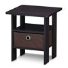 Picture of FURINNO Andrey End Table Nightstand with Bin Drawer, 1-Pack, Dark Walnut