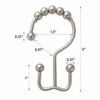 Picture of Titanker Shower Curtain Hooks Rings, Rust-Resistant Metal Double Glide Shower Hooks for Bathroom Shower Rods Curtains, Set of 12 Hooks - Matte Nickel