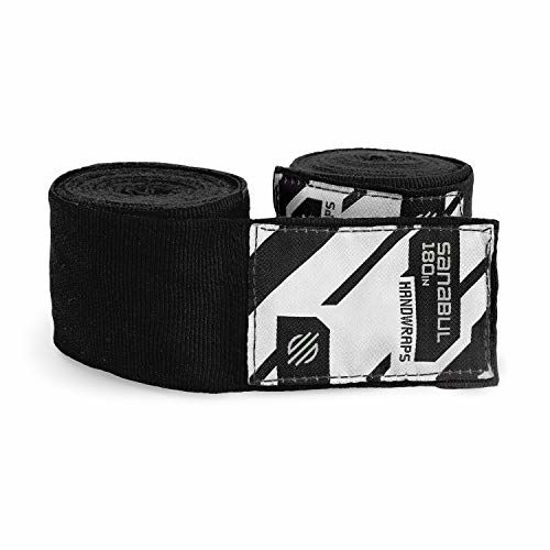 Picture of Sanabul Elastic Professional 180 inch Handwraps for Boxing Kickboxing Muay Thai MMA (Black, 180")