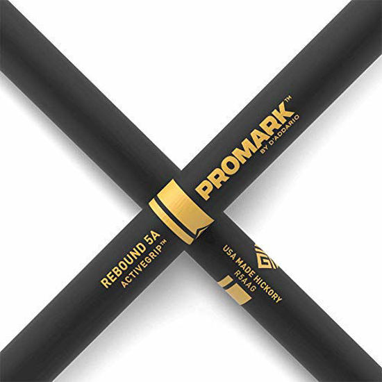 Picture of Promark ActiveGrip Forward Drumsticks, Acorn Tip, Black, Rebound 5A