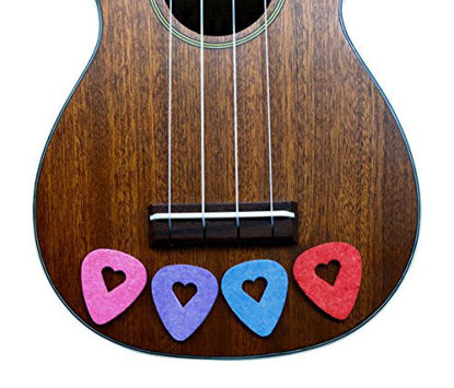 Picture of BoloPick Felt Picks for Ukulele, Guitar, and Bass with easy grip cut-out, 8 Pack, Original