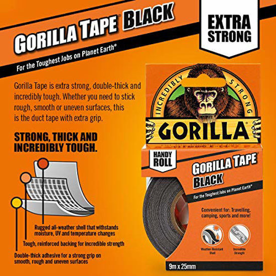 Picture of Gorilla 3044401 Tape Handy Roll, 1-Pack, Black