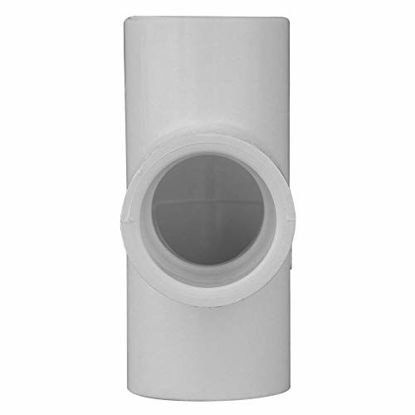 Picture of Charlotte Pipe 1/2" Tee Elbow Pipe Fitting - (Socket x Socket x Socket) Contractor Pack Schedule 40 PVC Pressure Durable, Easy to Install, and High Tensile for Home or Industrial Use (10 Unit Pack)
