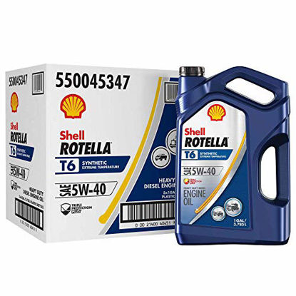 Picture of Shell Rotella T6 Full Synthetic 5W-40 Diesel Engine Oil (1-Gallon, Case of 3)
